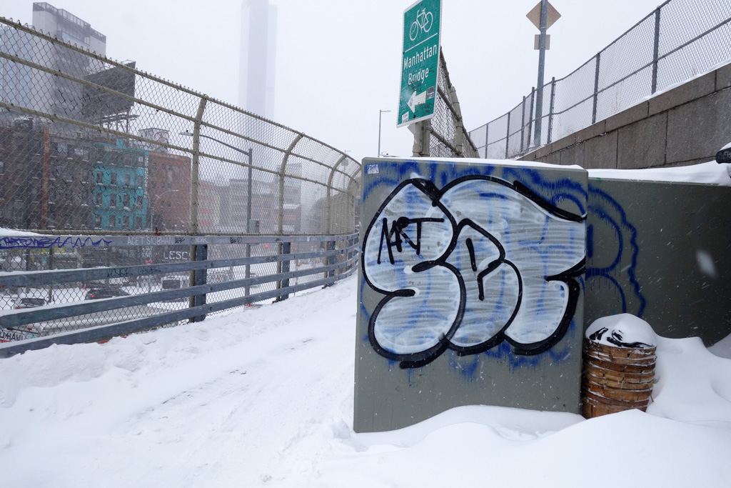 2022 NYC Snowstorm Downtown Graffiti Walk